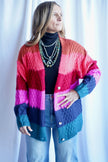 Jac + Co Colleen Striped Multicolor Cardigan