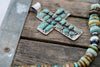 The St. Canute Green Turquoise Cluster Cross