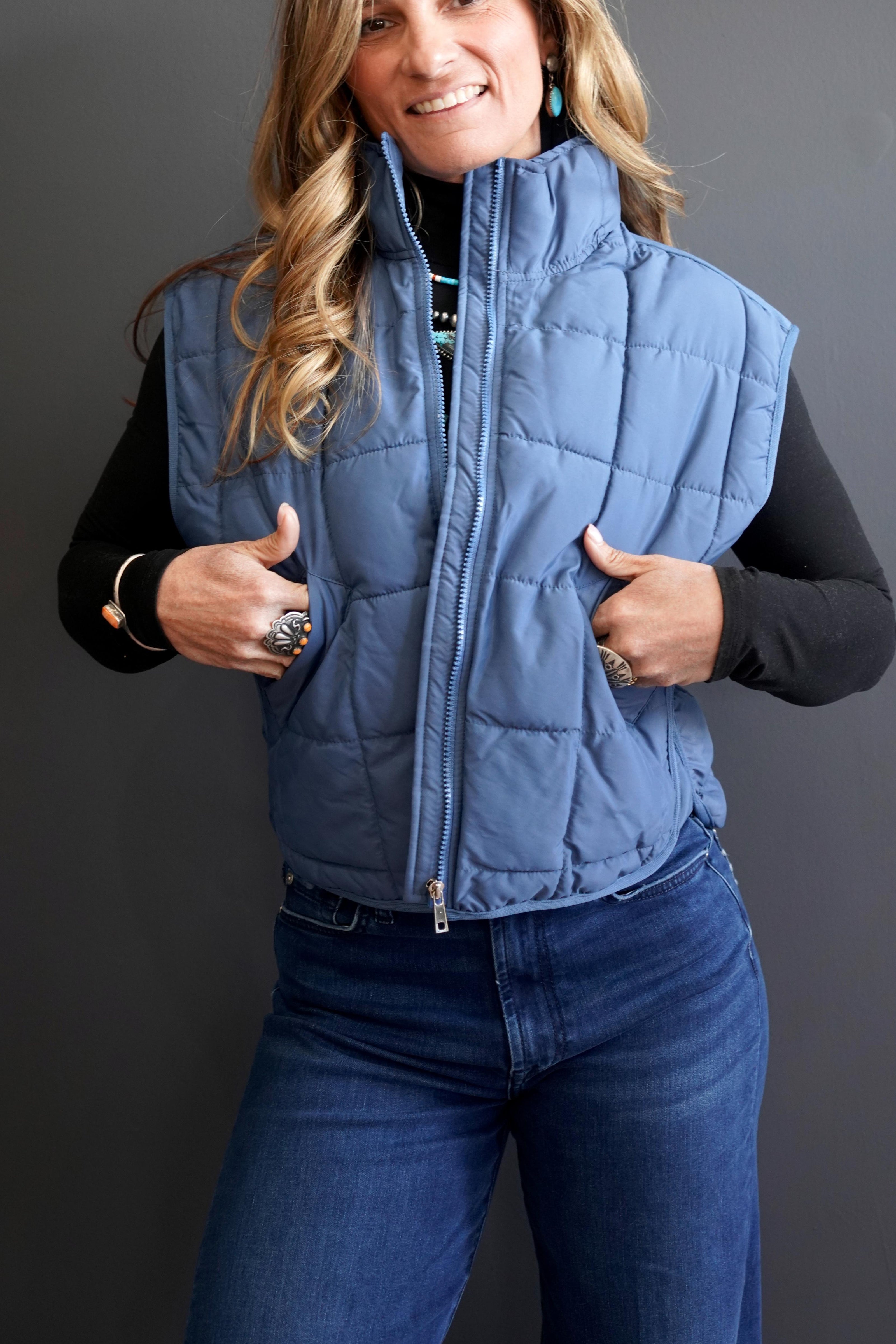 The Goldman High Neck Puffer Vest