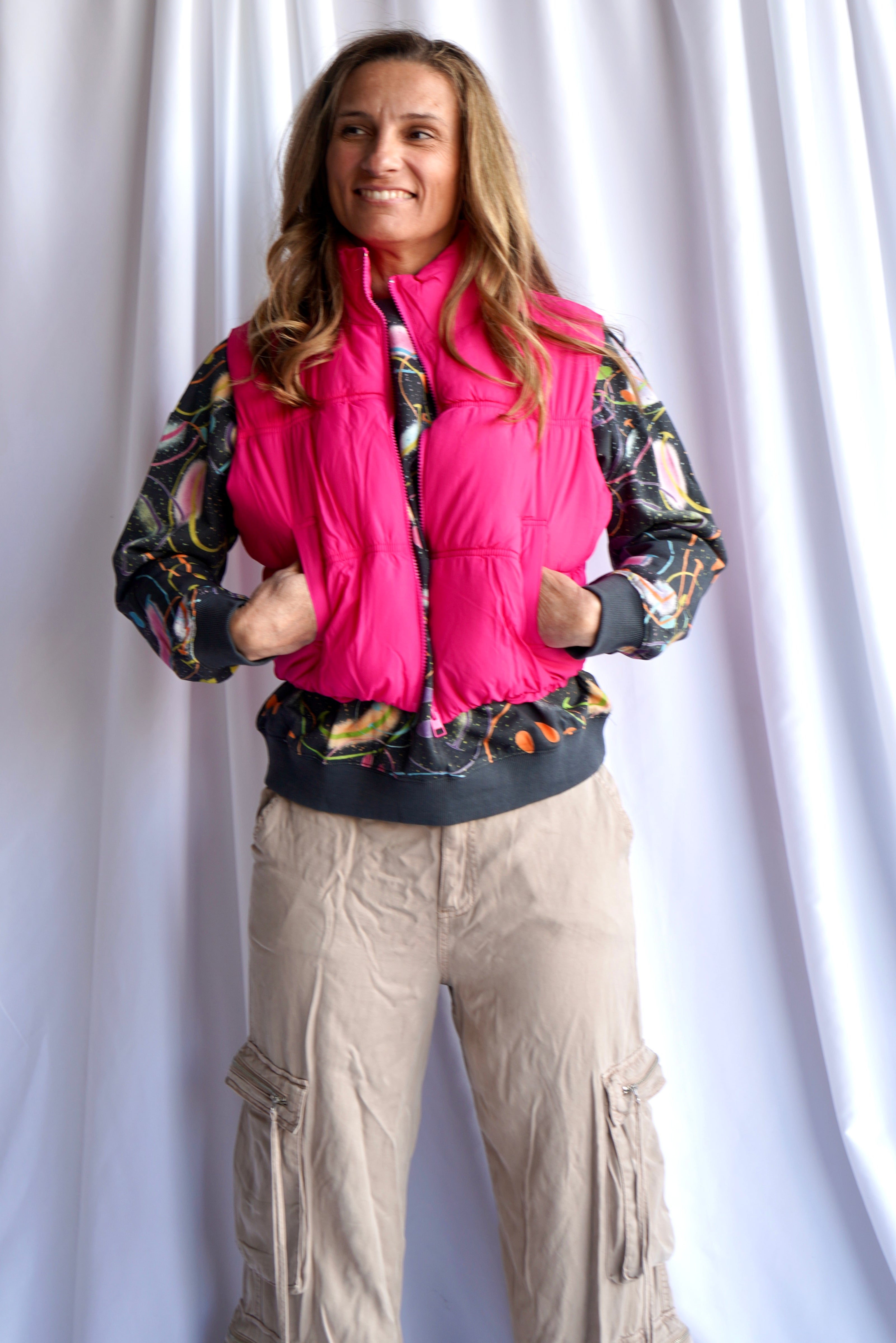 The Liza Slicker Puffer Vest Crop