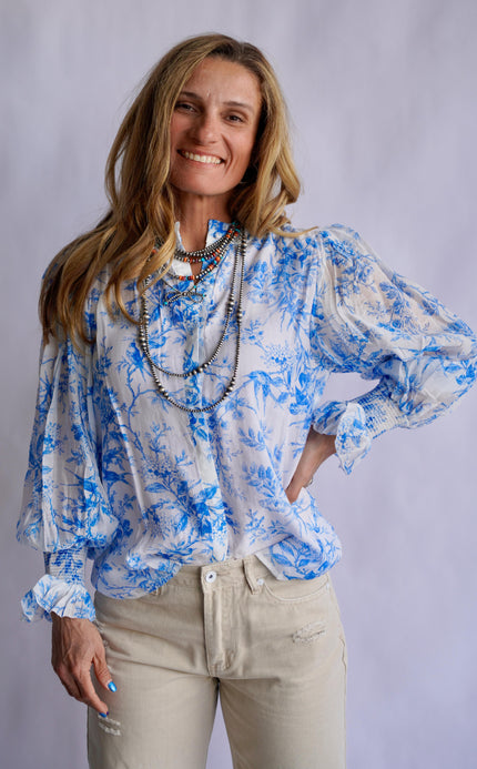 The Catharina Delft Printed Blouse