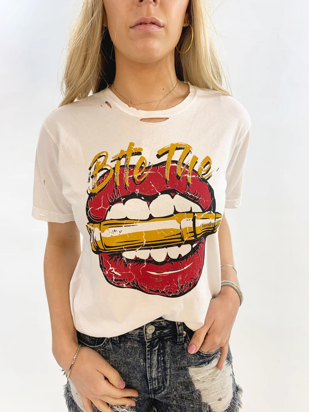 The Bite the Bullet Distressed Tee