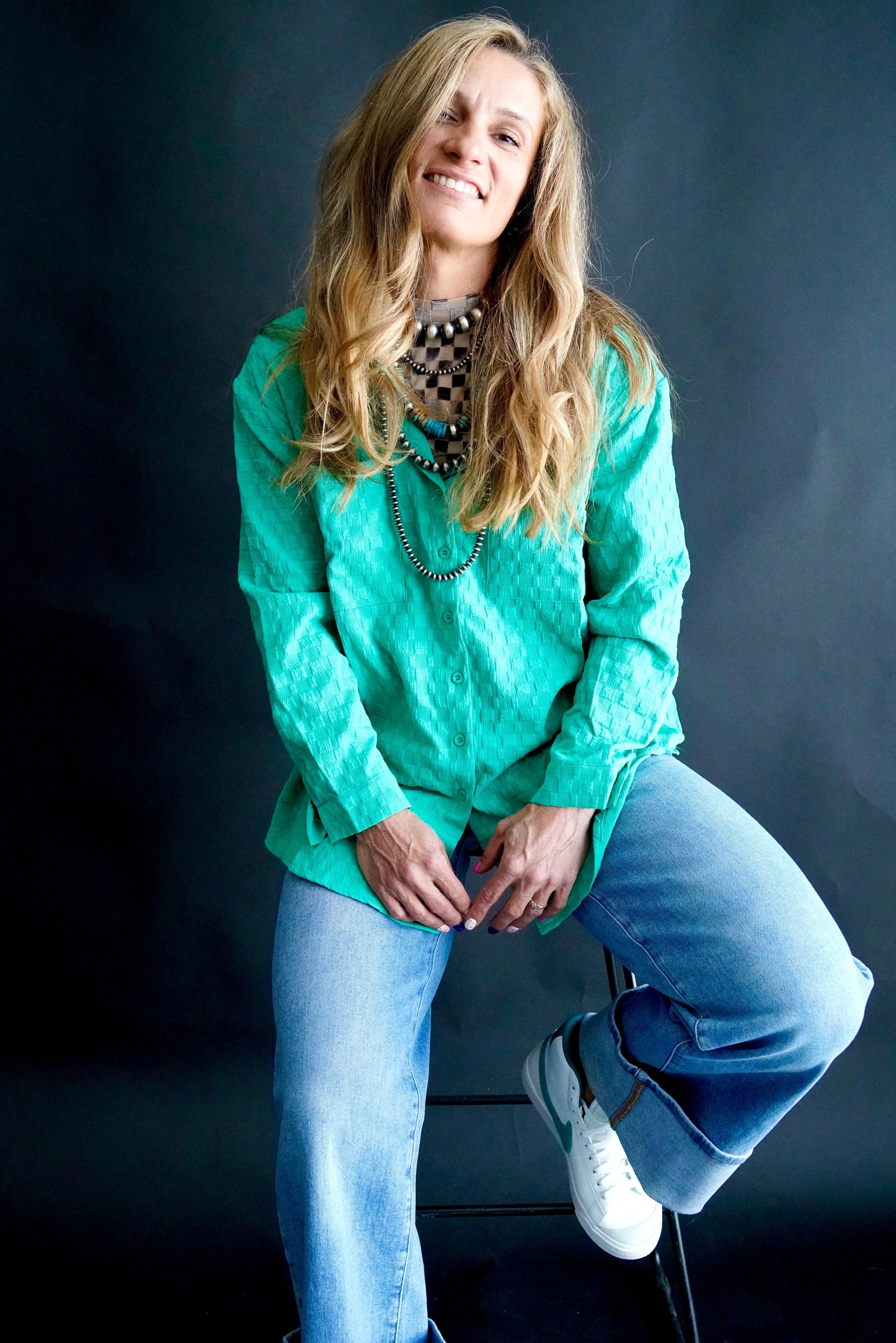 The Little Edie Textured Button Down
