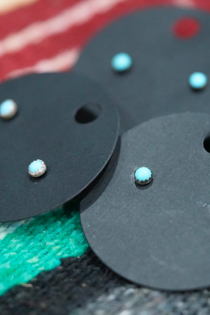 | The Lehi Micro Turquoise Studs | by Linda Yazzie |