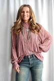 The Canter Crinkle Foil Blouse