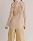 The Miah Blurred Sheer Button Down by Sage the Label
