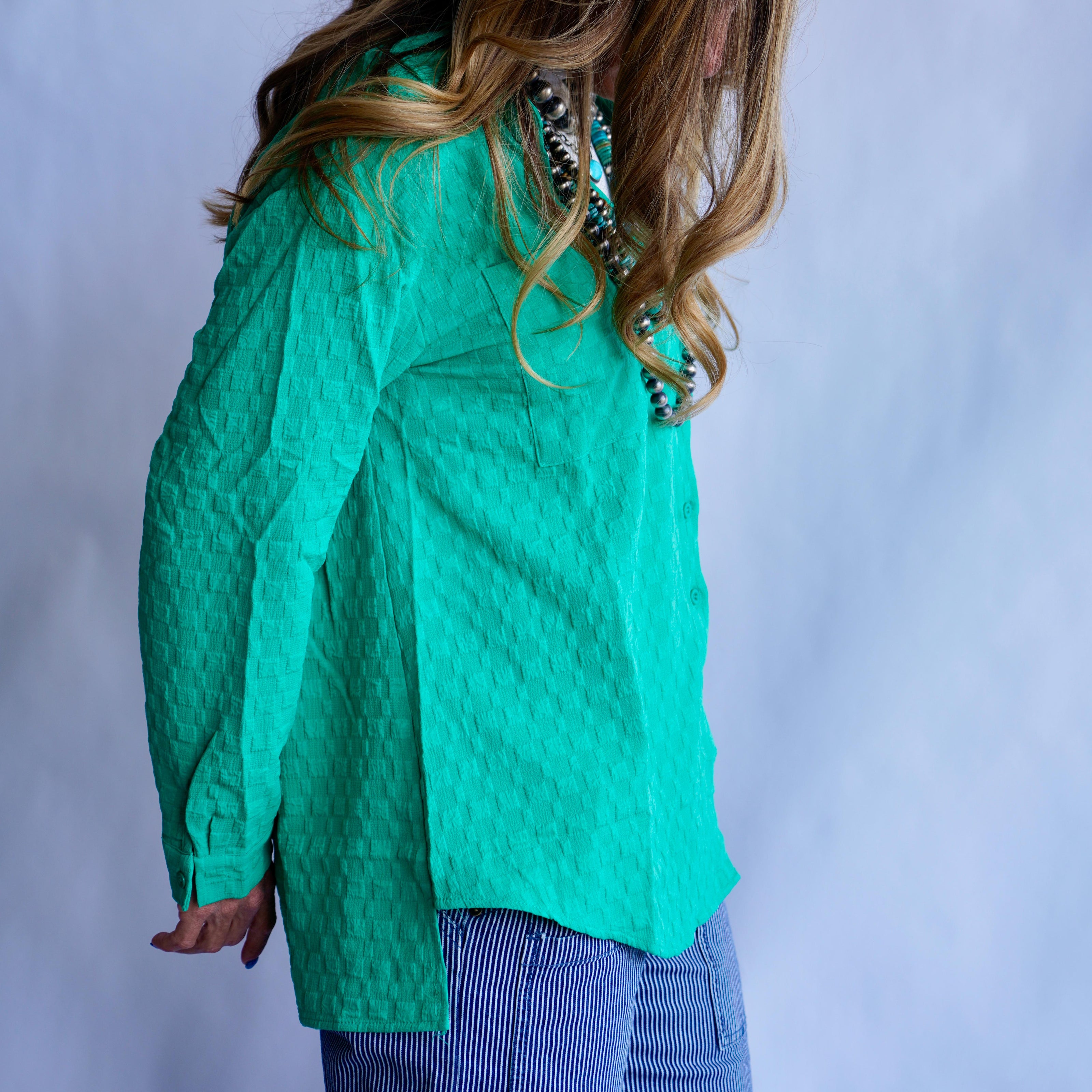 The Little Edie Textured Button Down