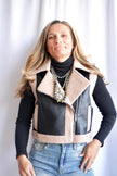 The Express Her Sherpa & Faux Leather Vest