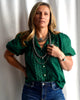 The Raven Puff Sleeve Crochet Button Up