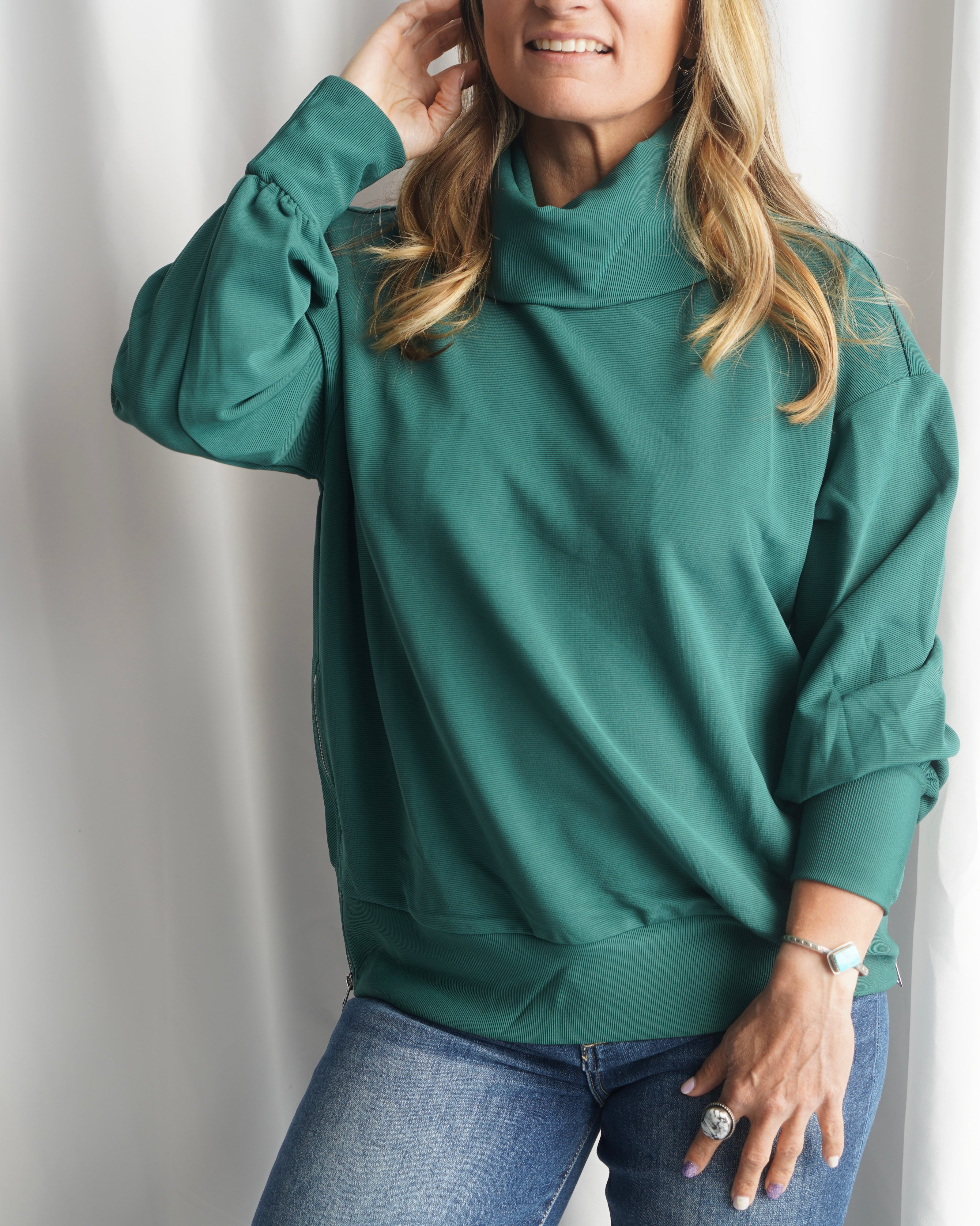 The Sloane Split Turtleneck Pullover