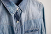 The Jamie Tooled Leather Denim Button Up
