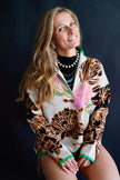 The Amorita Floral Mock Neck