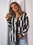 The Priscilla Striped Satin Button Up