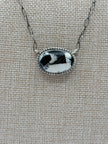 The Barley White Buffalo Bar Necklace by Native Artists Dave and Scott Skeets