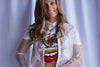 The Miah Blurred Sheer Button Down by Sage the Label