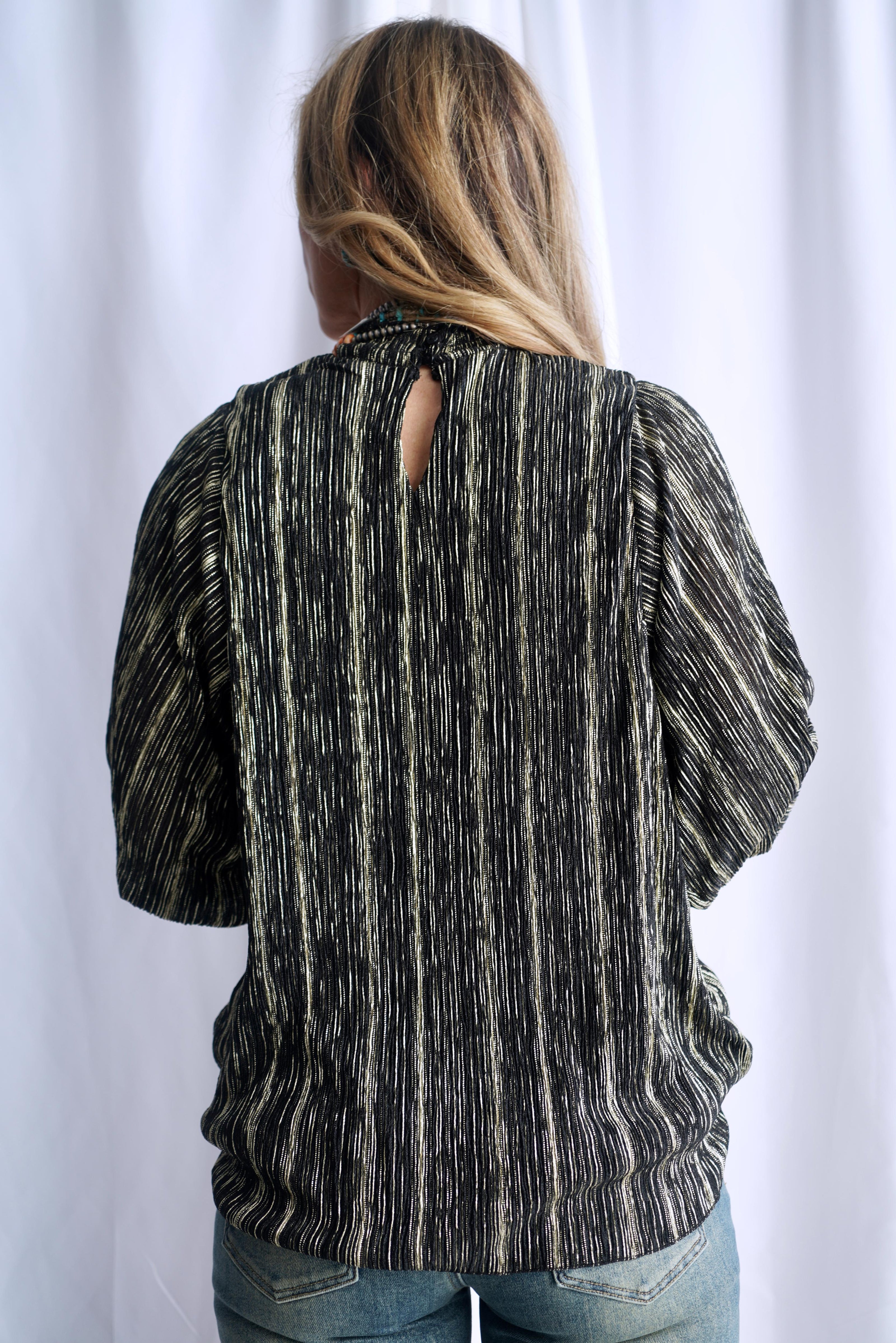 The Canter Crinkle Foil Blouse