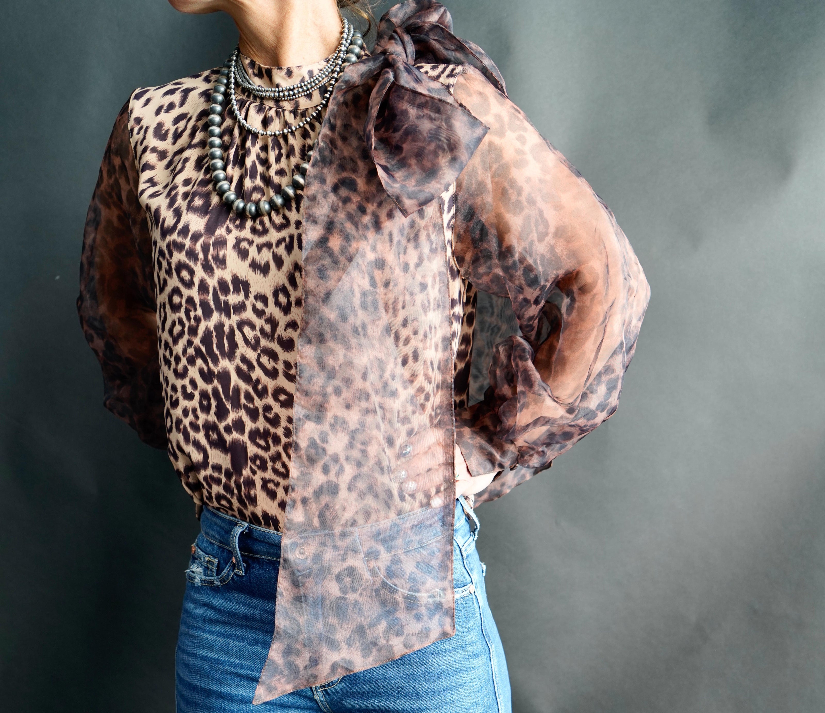 The Baxter Leopard Print Bow Blouse