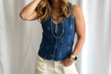 Fitted Denim Vest | in Secretariat | 7 for all Mankind