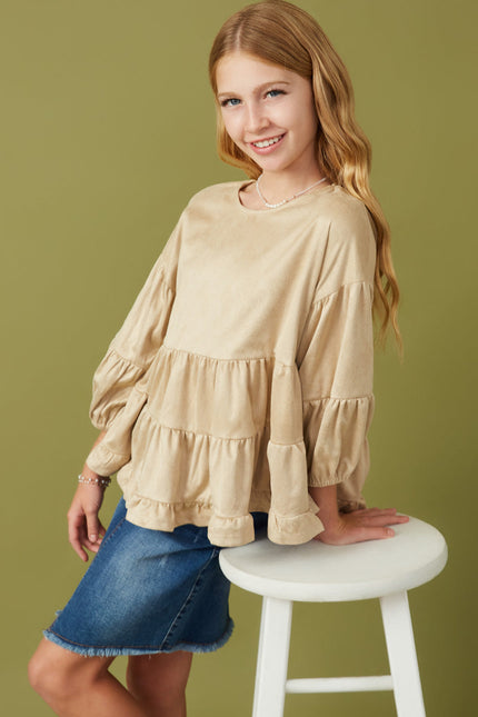 Suede Tiered Top