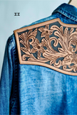 The Jamie Tooled Leather Denim Button Up