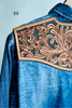 The Jamie Tooled Leather Denim Button Up