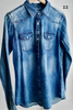 The Jamie Tooled Leather Denim Button Up