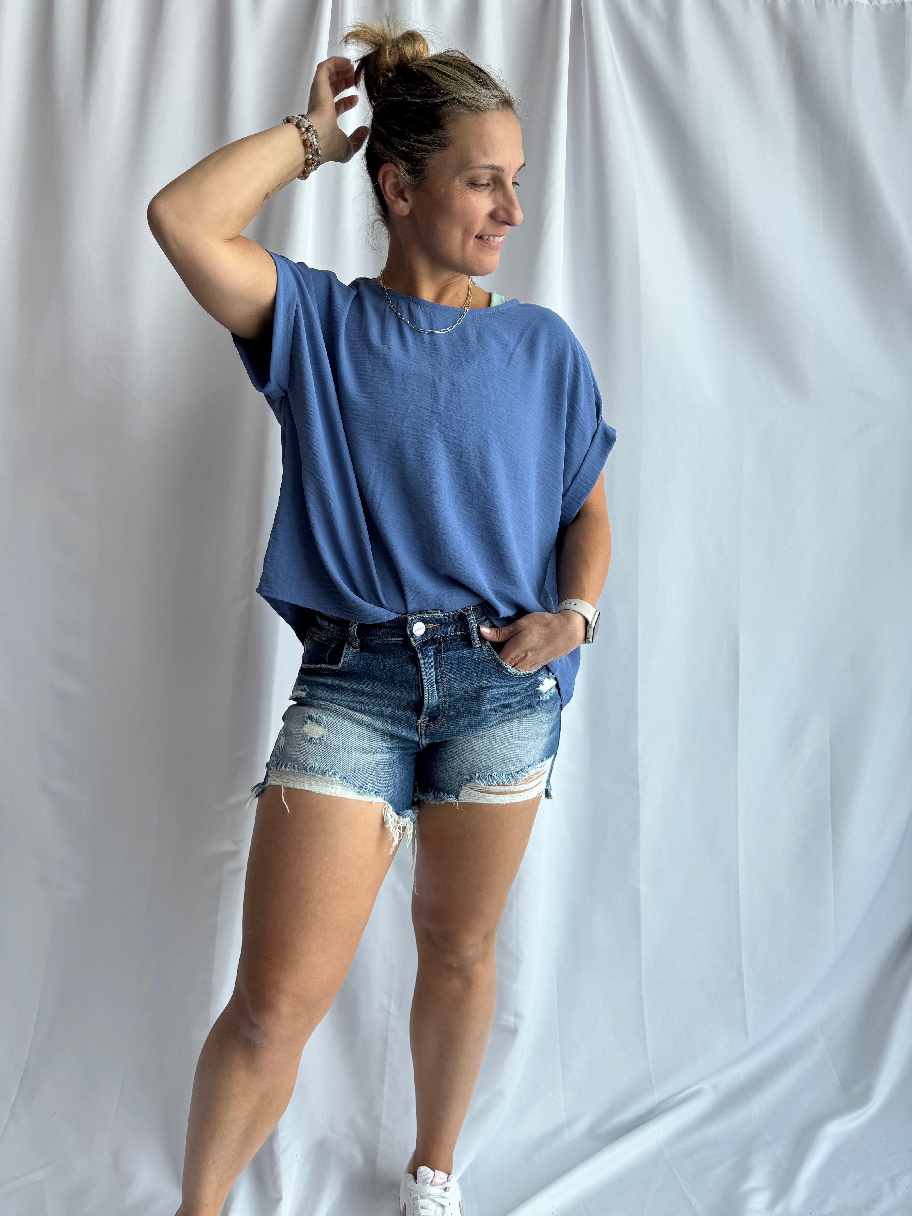 The Dreya Short Sleeve Boat Neck Top