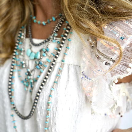 The Claxton Sequin Flutter Sleeve Blouse