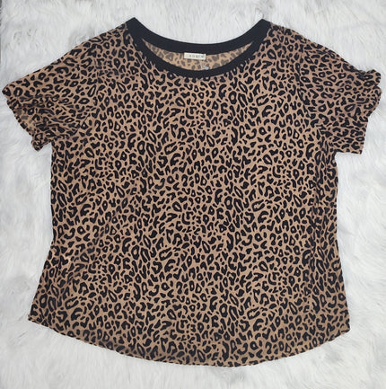 Rae + Co Curvy Burn Out Leopard Top