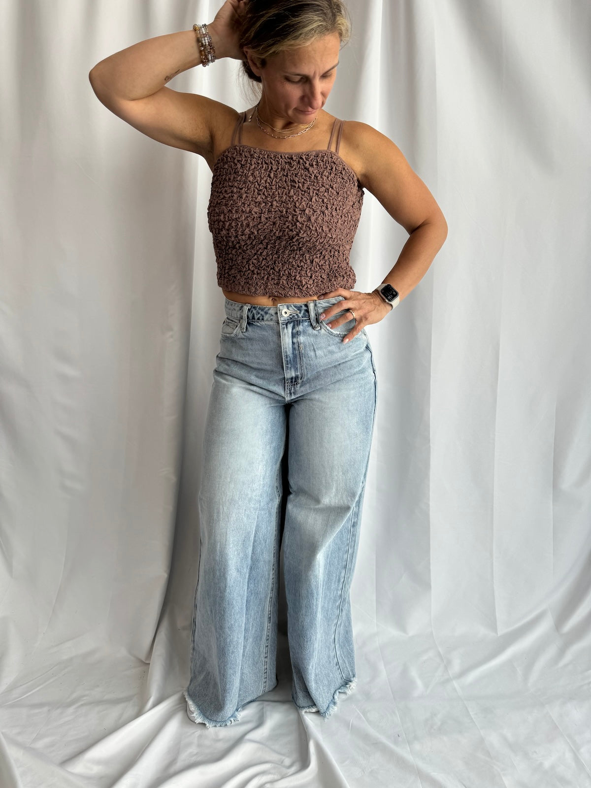 The Clare Smocked Layering Tank