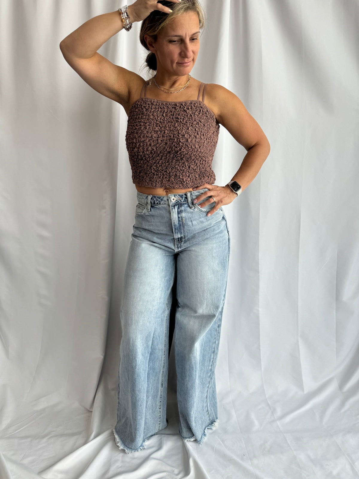 The Clare Smocked Layering Tank