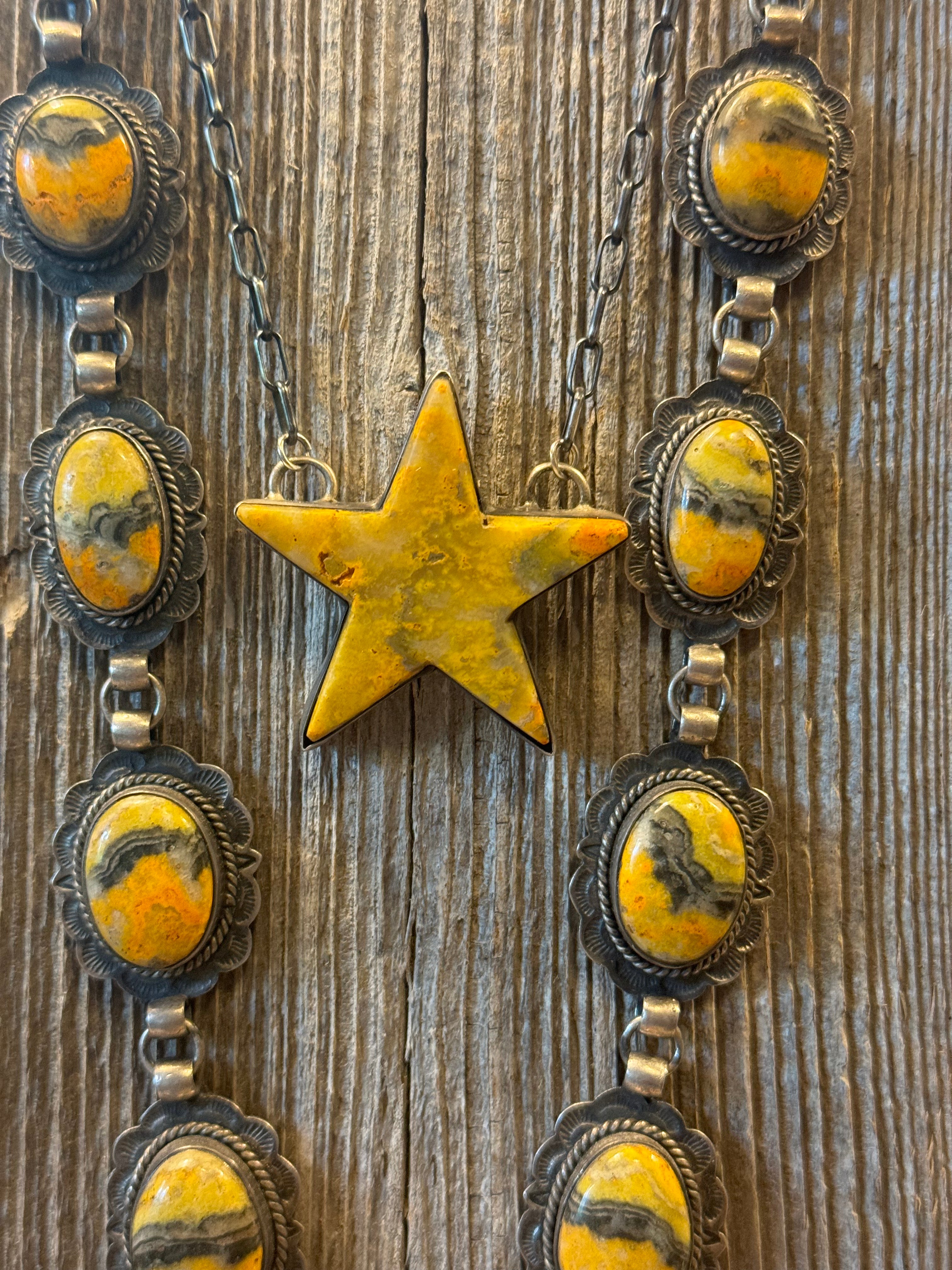 The Payston Bumblebee Jasper Star Bar Necklace