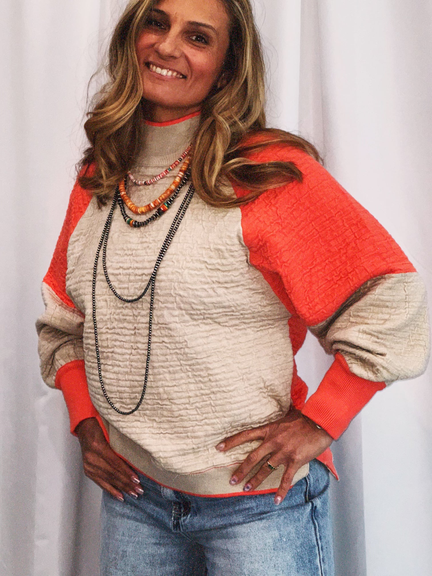 The Farley Colorblock Mock Neck Sweater