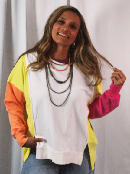 The Cooper Colorblock Side Split Pullover