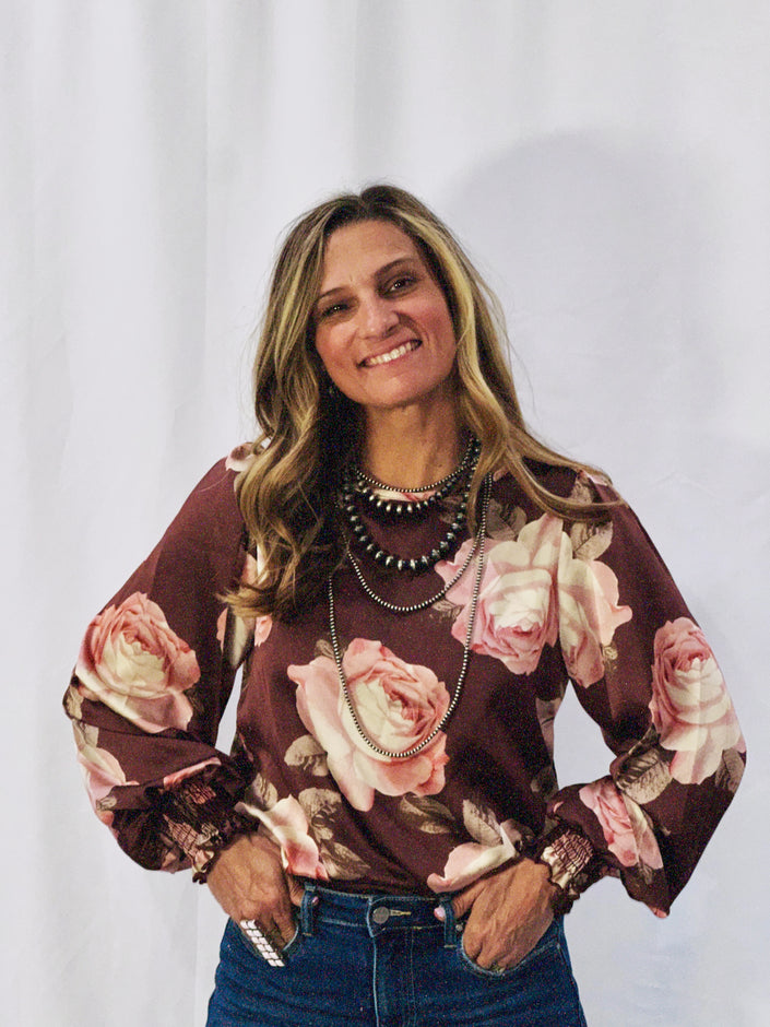 The Jake Floral Round Neck Blouse