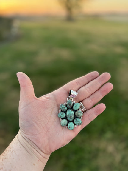 Revival Co. Turquoise Flower Pendant