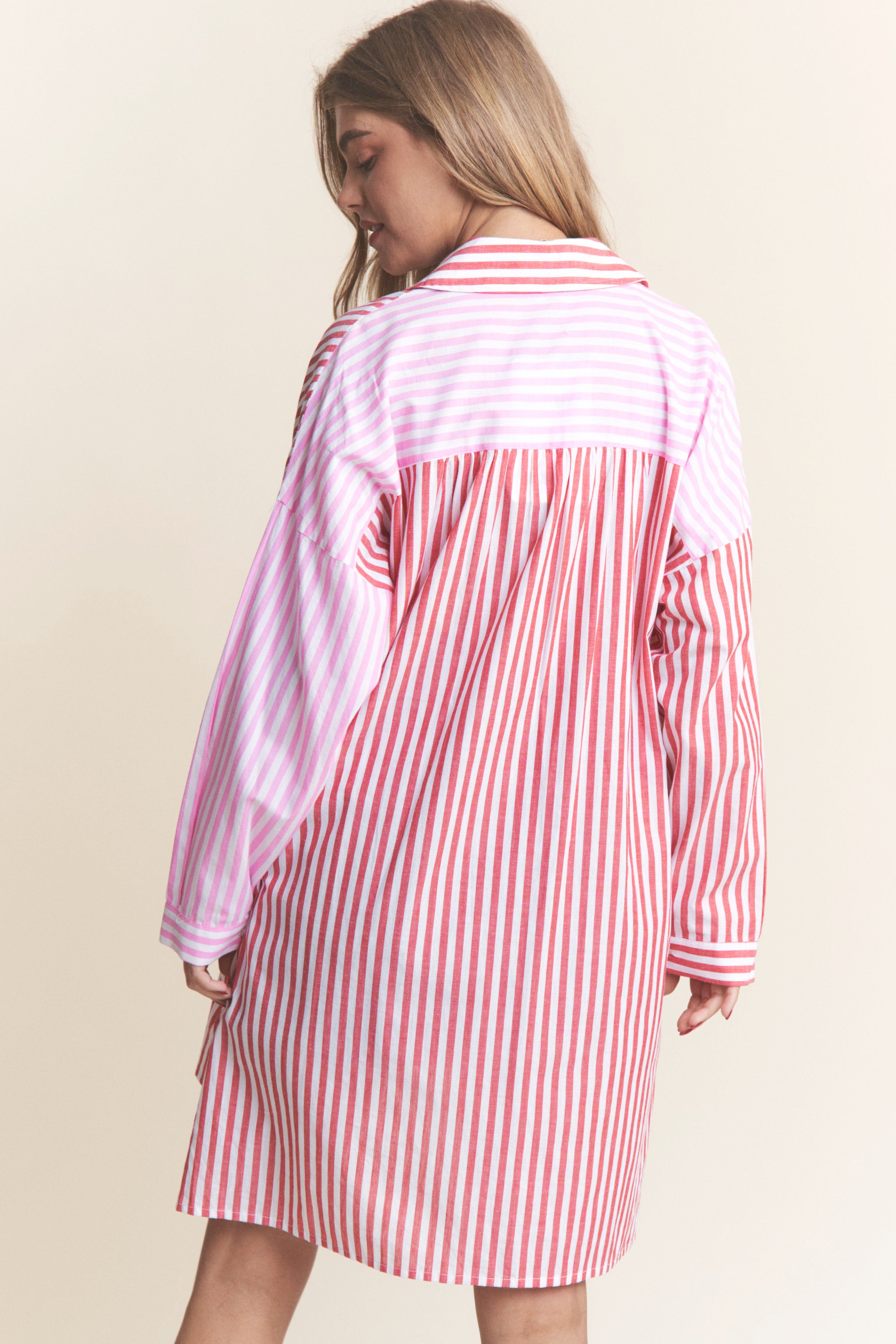 The Noemia Oversized Tunic Striped Button Down