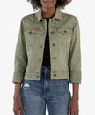 Kut From The Kloth- Julia Denim Trucker Jacket- Celery