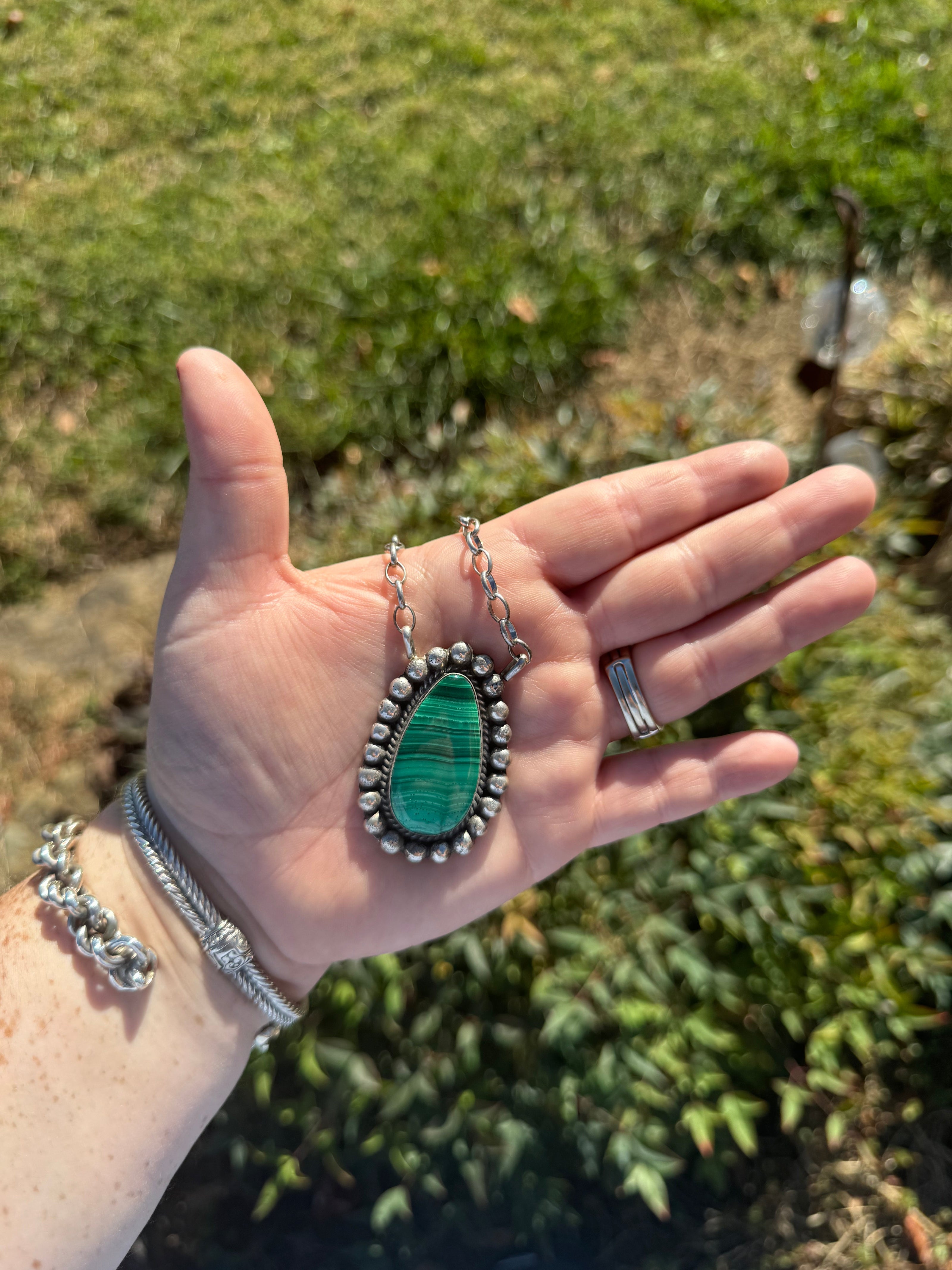 Revival Co. Malachite Pendant Necklace