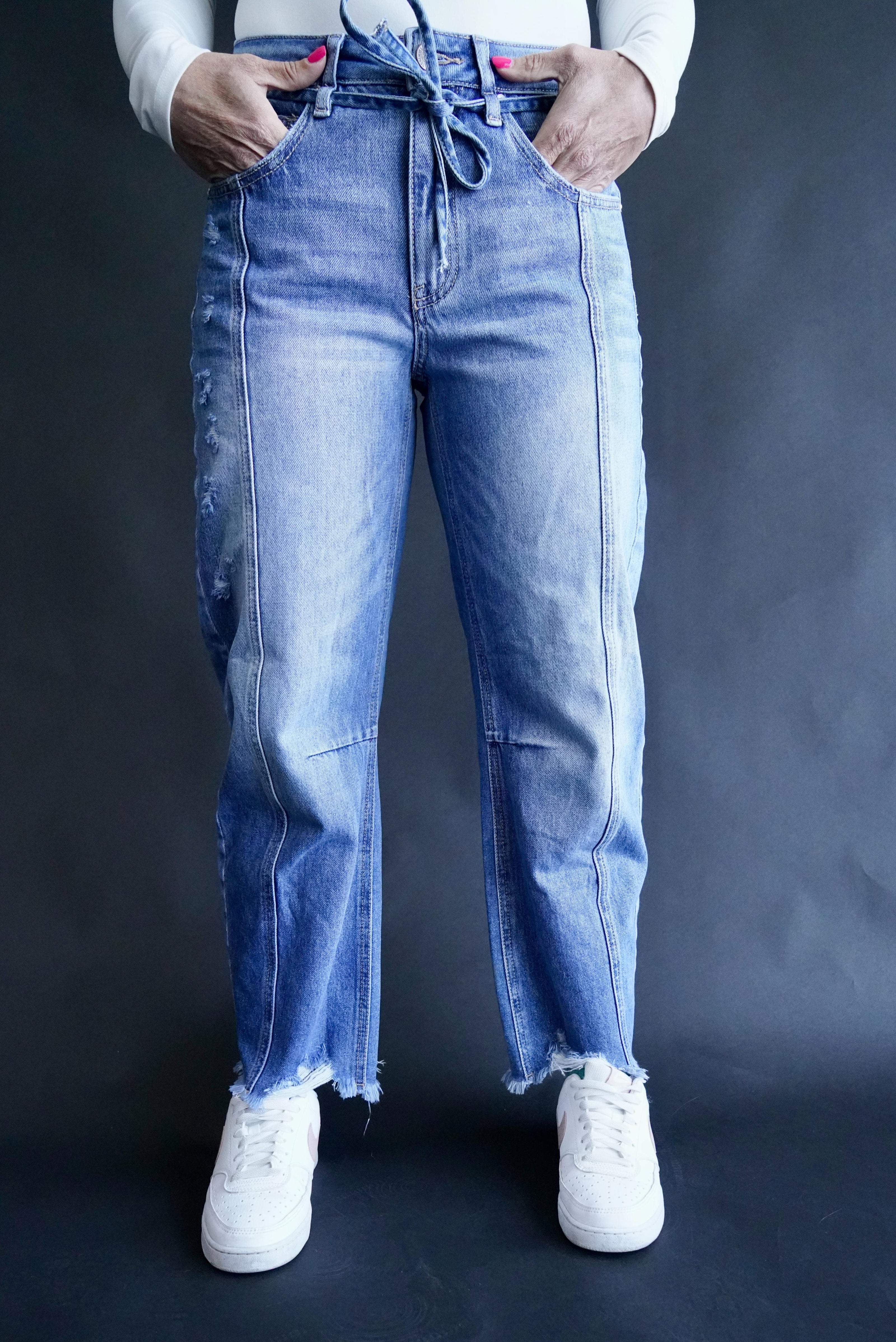 The Oakley Pintuck Barrel Jeans