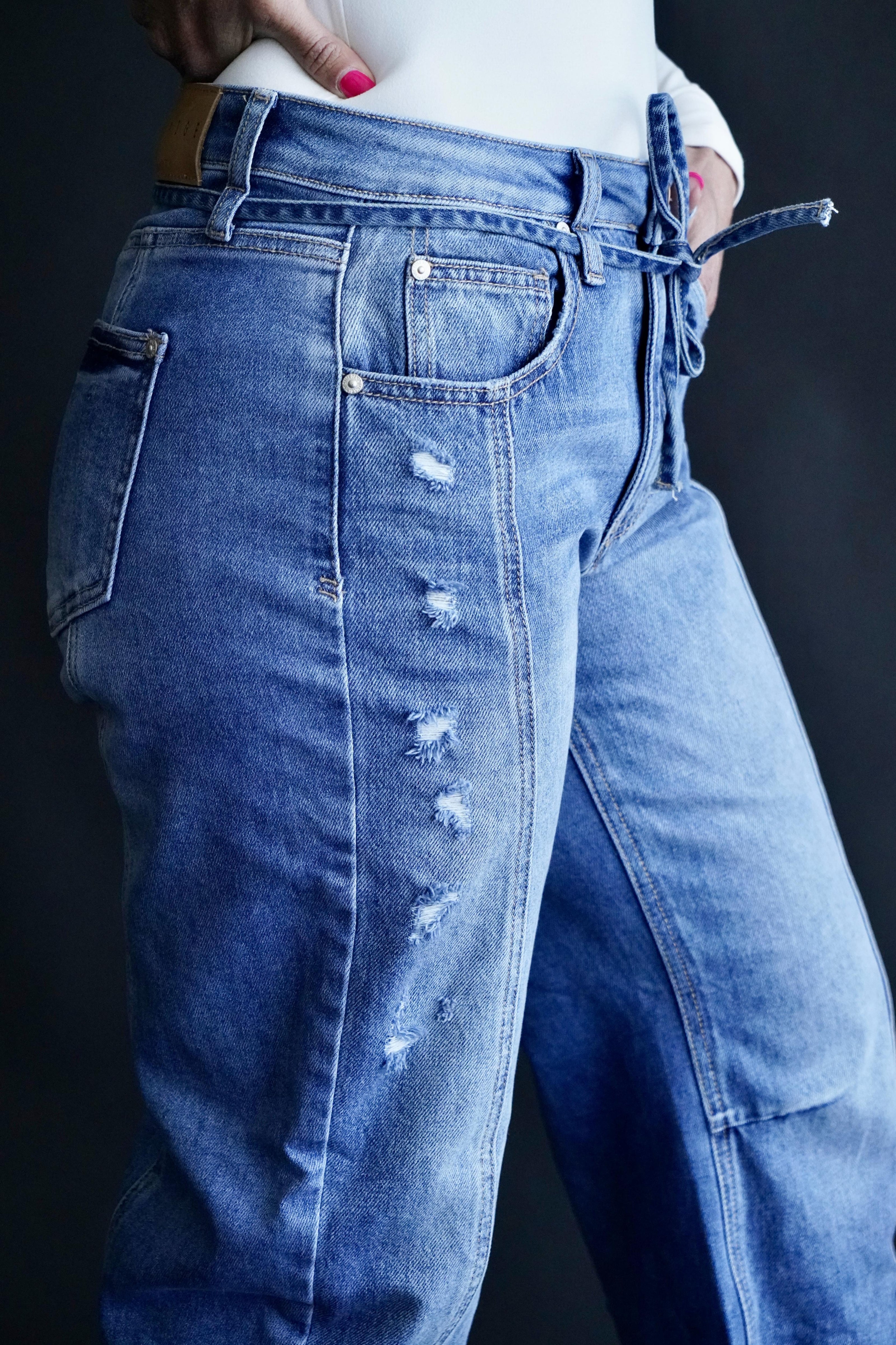 The Oakley Pintuck Barrel Jeans