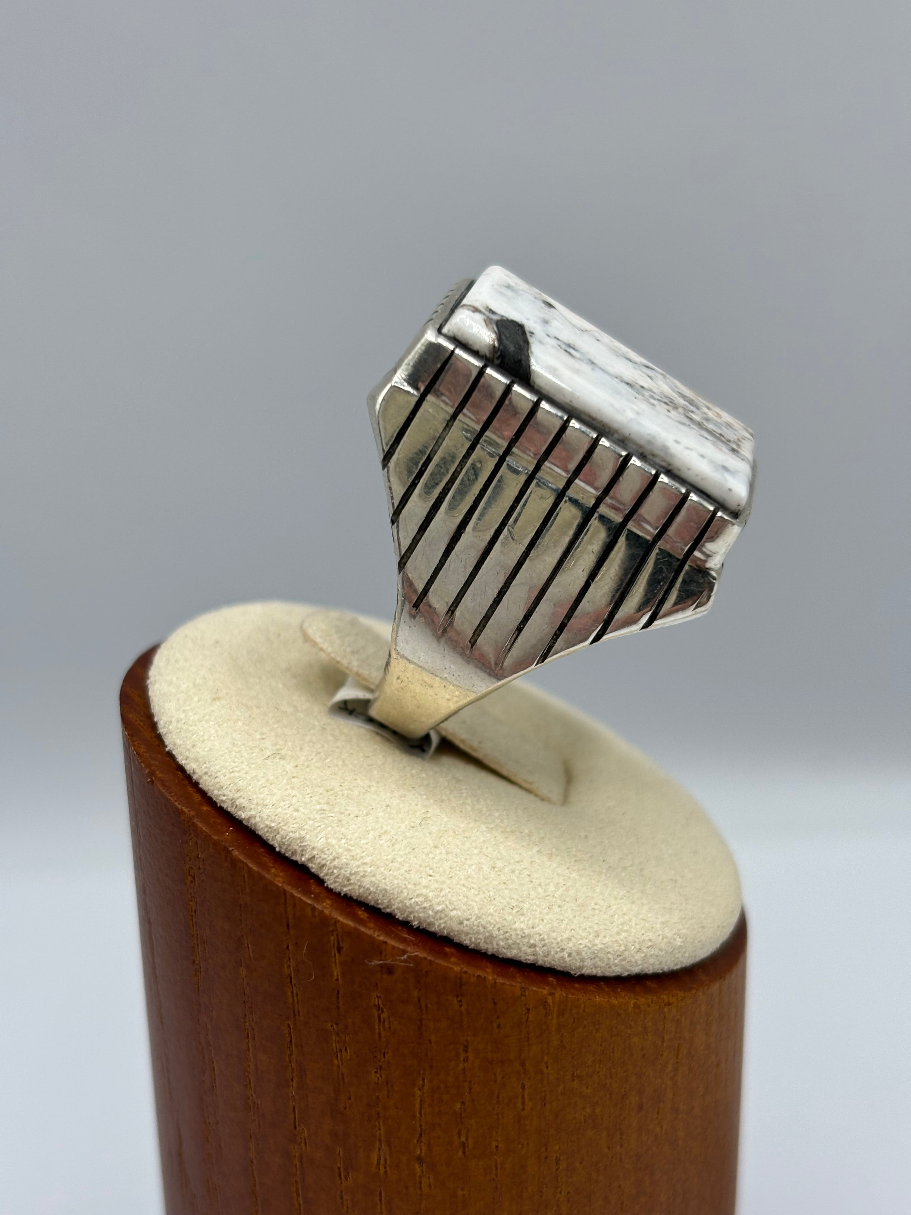 The Stingray White Buffalo Square Ring