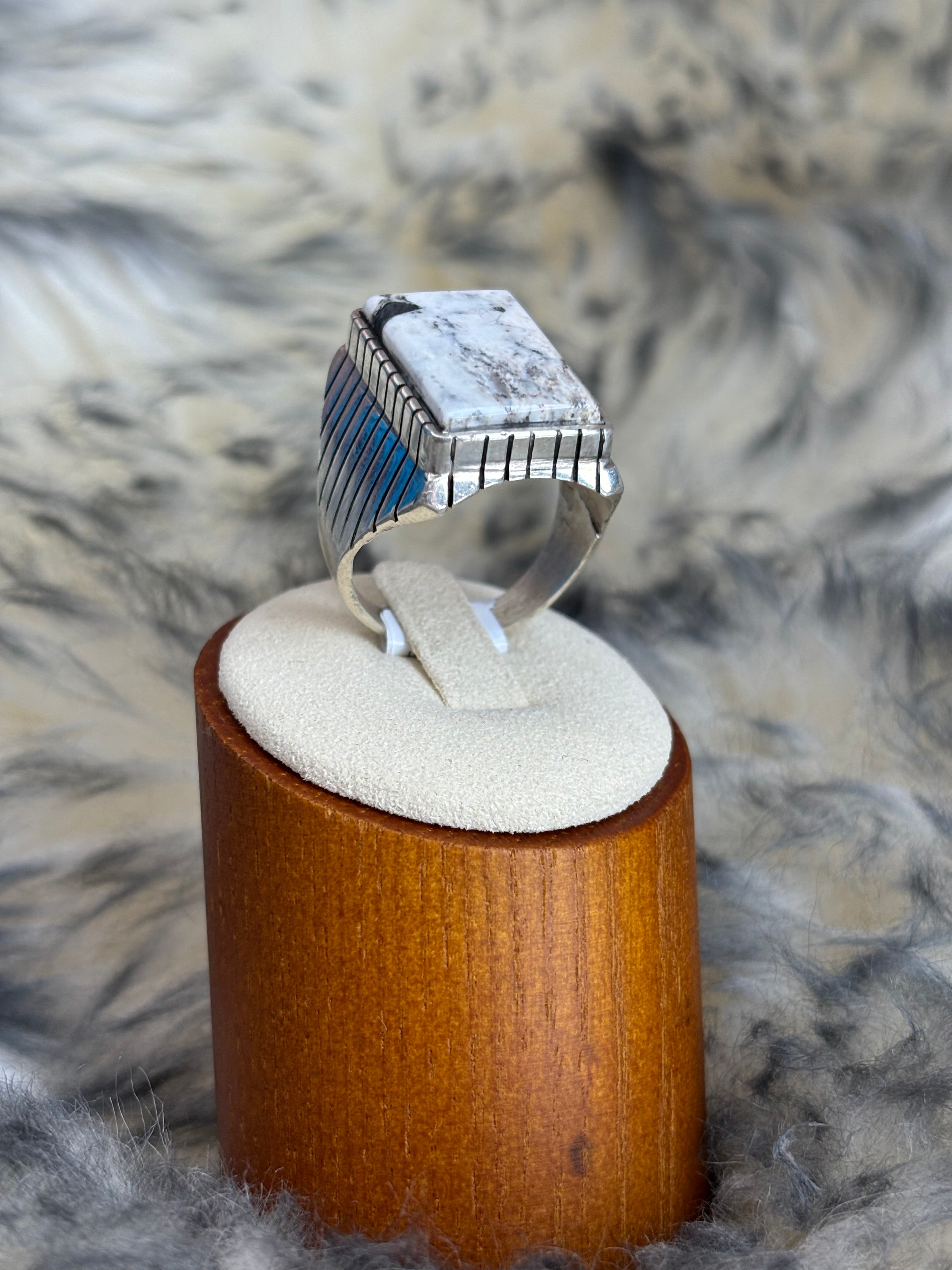 The Stingray White Buffalo Square Ring