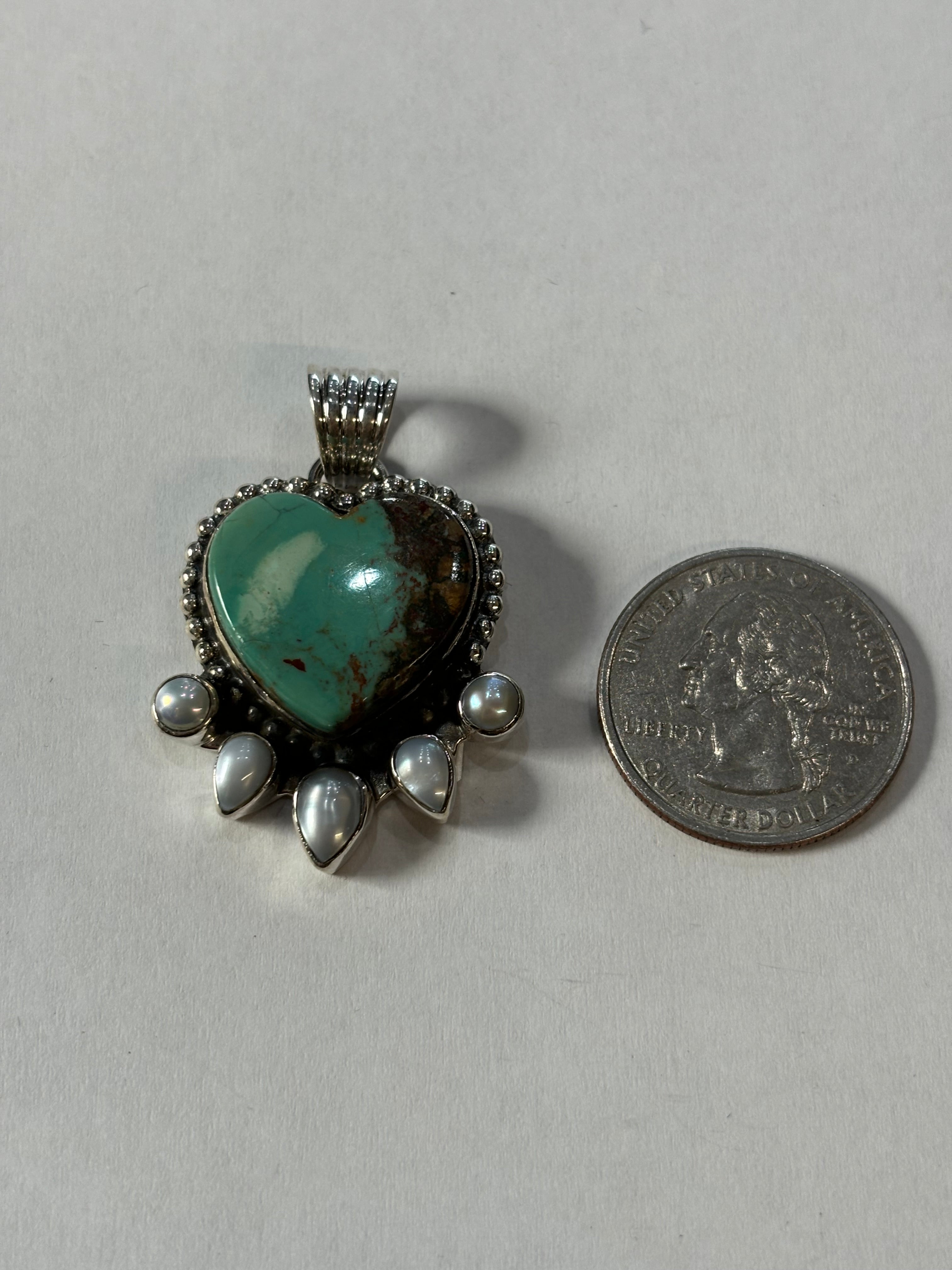 The Nasturtium Heart and Pearl Pendant