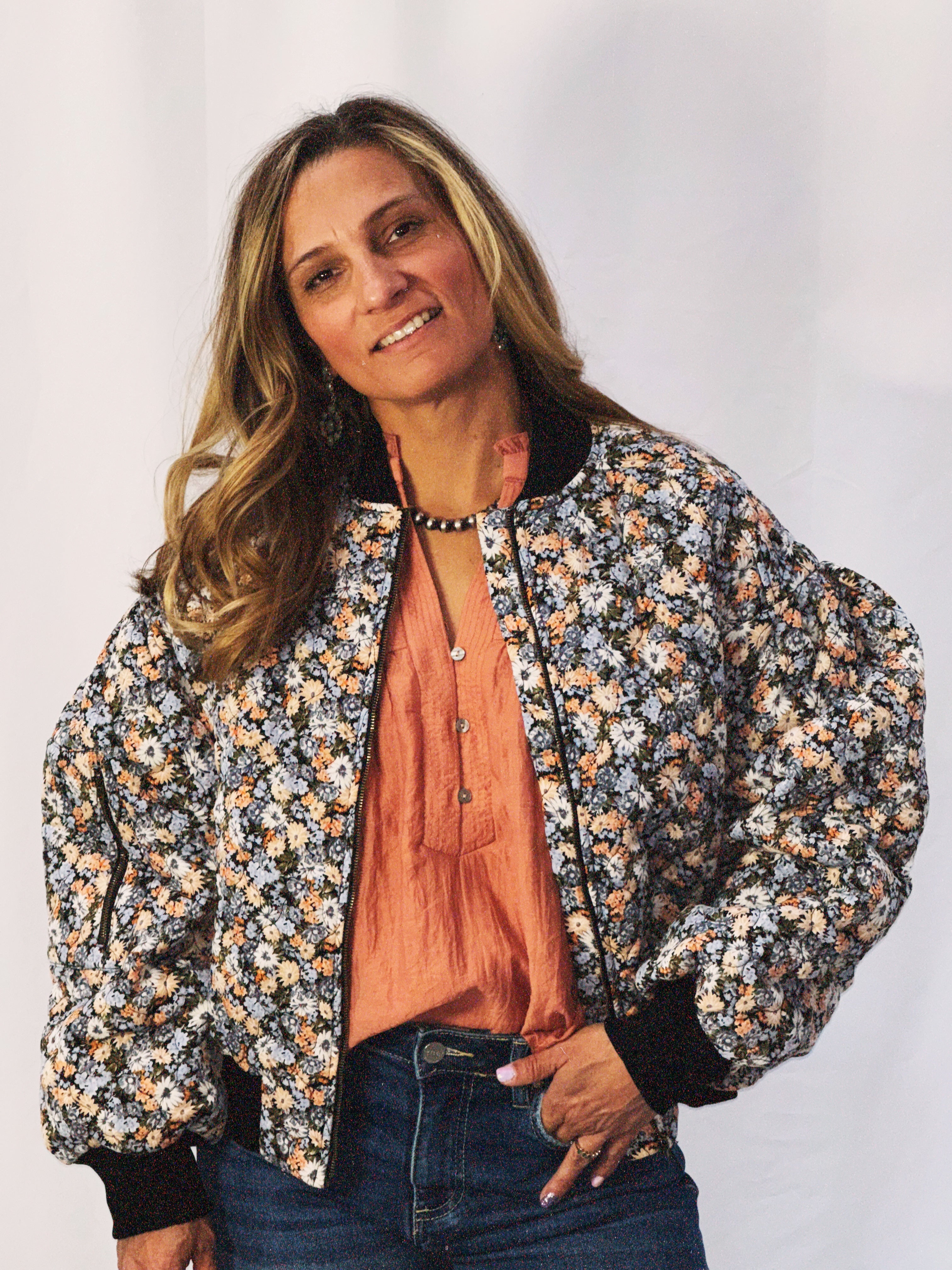 The Nelly Floral Print Zip-up Jacket