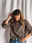 The Bizzie LUXE Ruffleneck Tunic | Gretchen Scott |