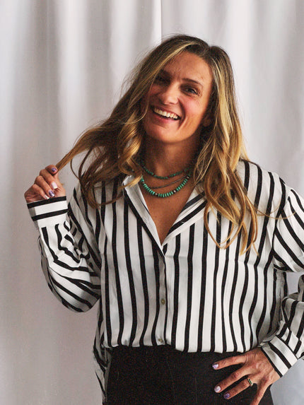 The Willie Stripe Button Down Blouse