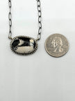 The Barley White Buffalo Bar Necklace by Native Artists Dave and Scott Skeets