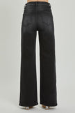 Rae + Co Black Distressed Wide Leg Curvy Jeans