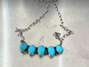 5 Stone Kingman Turquoise Bar Necklace